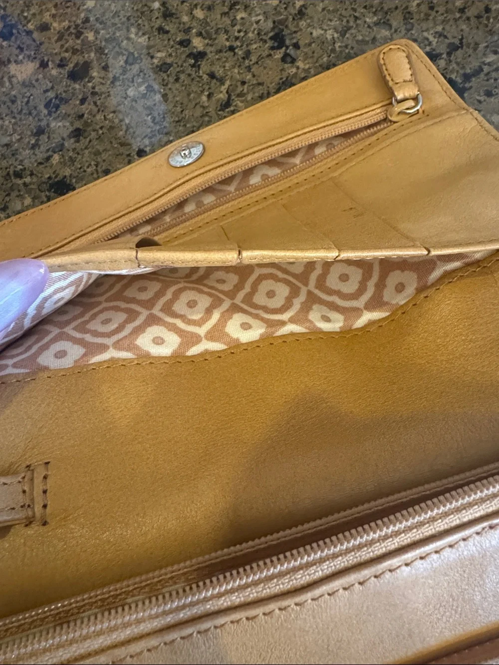 Brighton Camel light yellow  Crossbody with Embossed Floral Medallion sm purse